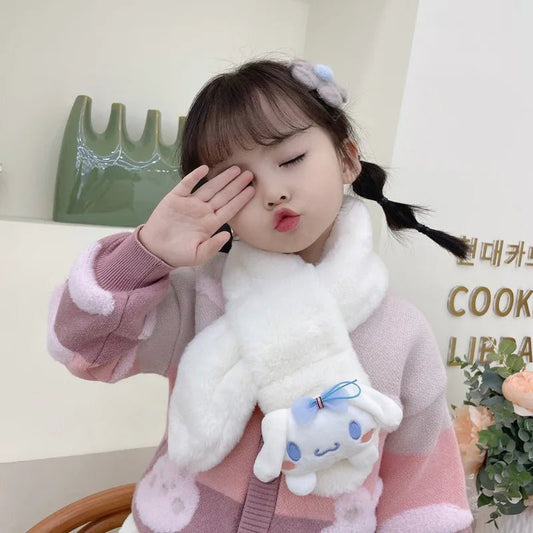 Kawaii Cinnamoroll, Kuromi, and My Melody Children's Scarves - Soft, Thickened Plushies for Kids, Perfect for Christmas Gifts - Etawia Products