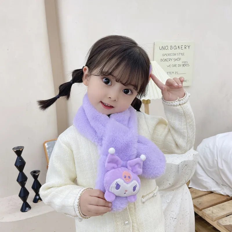 Kawaii Cinnamoroll, Kuromi, and My Melody Children's Scarves - Soft, Thickened Plushies for Kids, Perfect for Christmas Gifts - Etawia Products