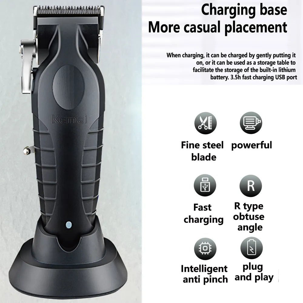 Kemei Professional Hair Clipper For Men Adjustable Cordless Electric Hair Trimmer Rechargeable Hair Cutting Machine Lithium - Etawia Products