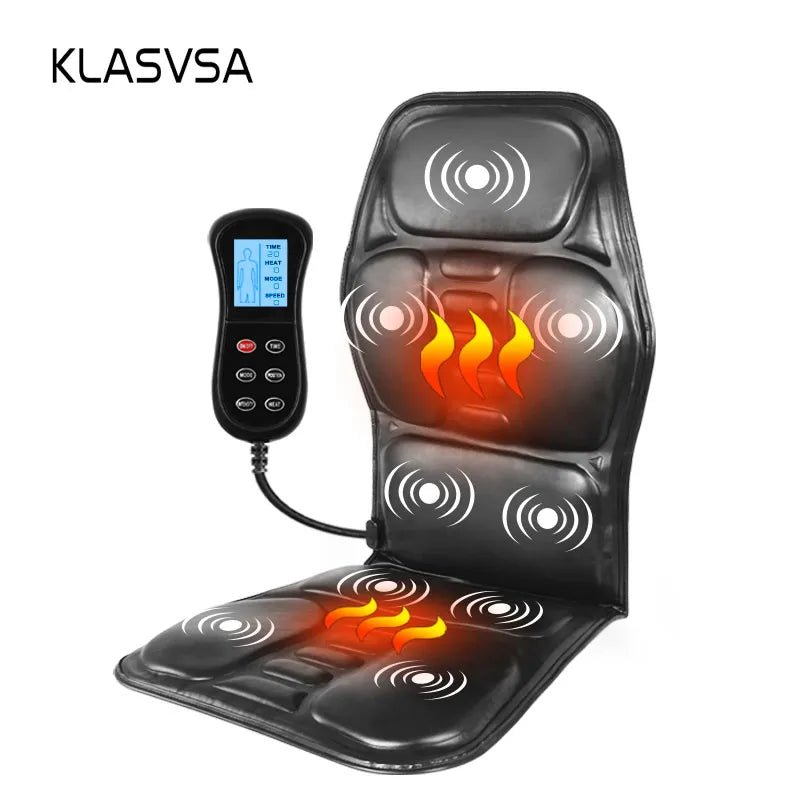 KLASVSA Electric Back Massager Massage Chair Cushion Heating Vibrator Car Home Office Lumbar Neck Mattress Pain Relief - Etawia Products