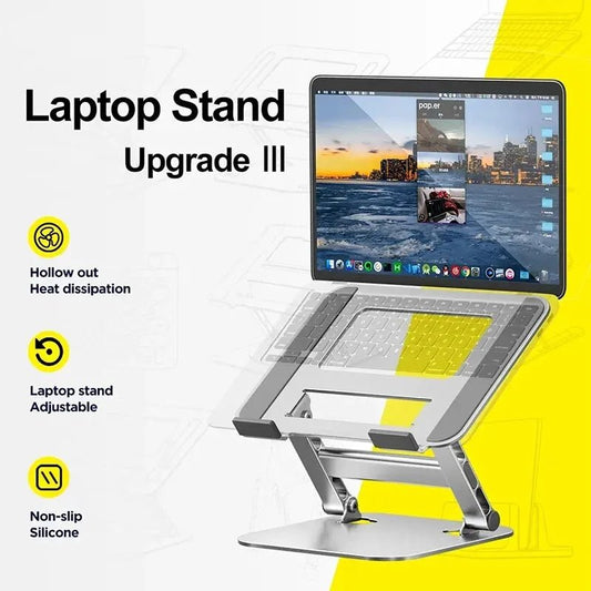 Laptop Stand Foldable Aluminium Alloy Portable Laptop Stand High Quality Computer Stand Suitable for Laptops up to 17.3 Inch - Etawia Products