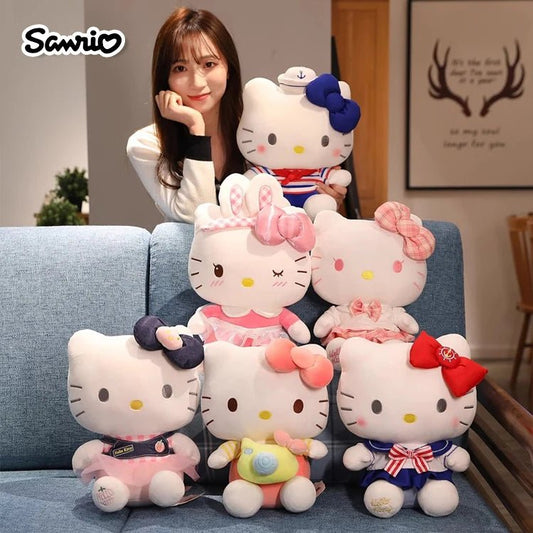 Sanrio Hello Kitty Anime Cartoon Cute Stuffed Toys Plushier Soft Pillow Birthday Gifts For Girls Kawaii Pendant Plush Dolls - Etawia Products