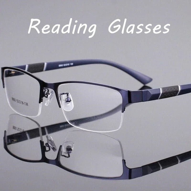 TR90 Reading Glasses for Men Anti-blue Light Presbyopia Eyeglasses Men's Business Half Frame Far Sight Eyewear Diopter 0 To +4.0 - Etawia Products