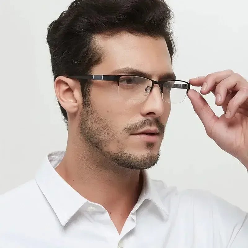 TR90 Reading Glasses for Men Anti-blue Light Presbyopia Eyeglasses Men's Business Half Frame Far Sight Eyewear Diopter 0 To +4.0 - Etawia Products