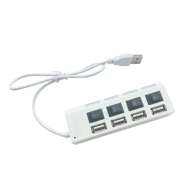 USB 2.0 Hub with Multi Ports, Power Adapter, and Switch for PC and Laptop - Etawia Products