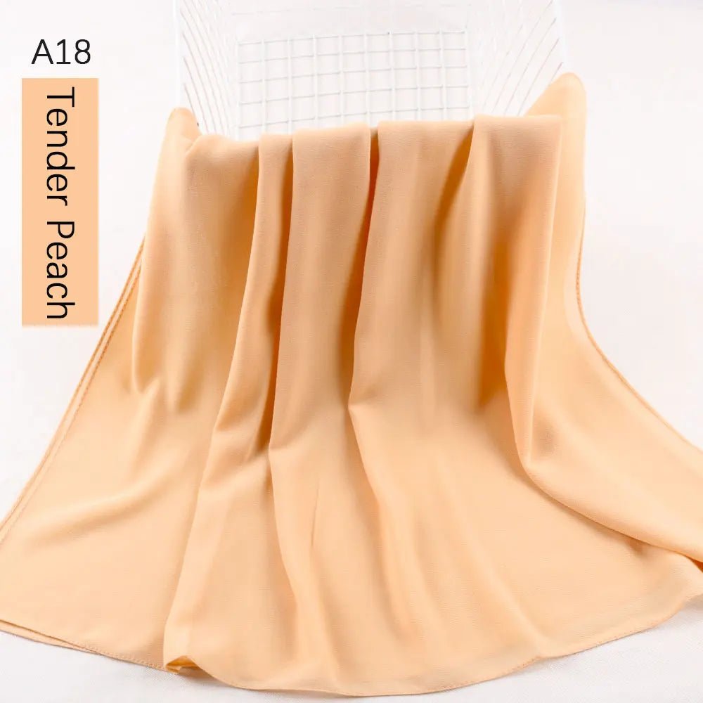 women plain bubble chiffon scarf hijab wrap printe solid color shawls headband women hijabs scarves scarf 56 colors - Etawia Products