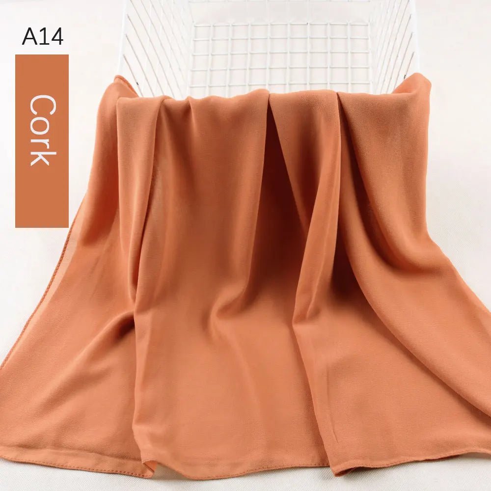 women plain bubble chiffon scarf hijab wrap printe solid color shawls headband women hijabs scarves scarf 56 colors - Etawia Products