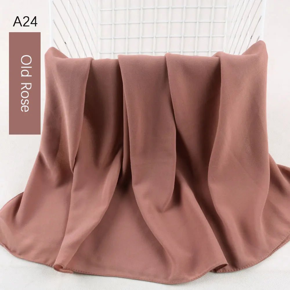 women plain bubble chiffon scarf hijab wrap printe solid color shawls headband women hijabs scarves scarf 56 colors - Etawia Products